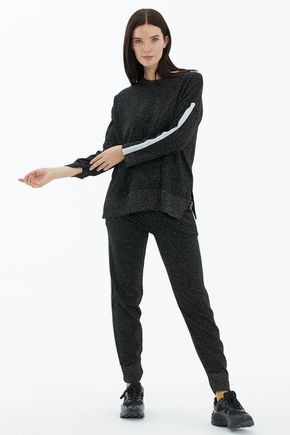 Glitter Knitwear Set - Black