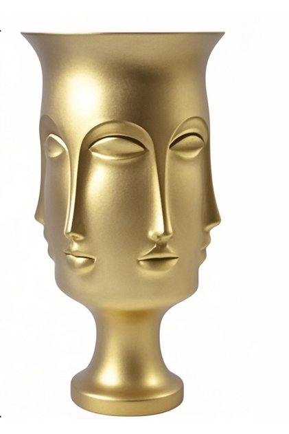 Gold Ayaklı Vazo Trend Bohem Buddha Büyük XL Boy 32 CM Seramik Gold Vazo