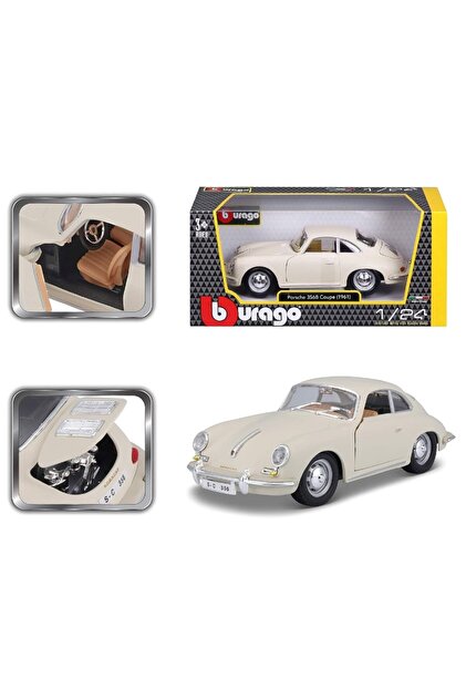 Genel Markalar 1:24 Porsche 356B Coupe (1961) Krem Diecast Araba