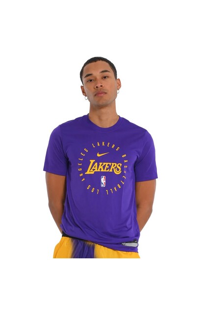 Nike Los Angeles Lakers NBA Dri-Fit Erkek Mor Basketbol T-Shirt