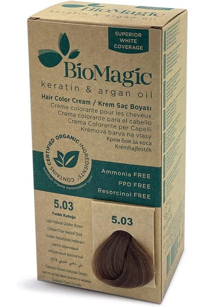 Biomagic Permanent Hair Color, 60 Ml - 5/03 Light Natural Golden Brown