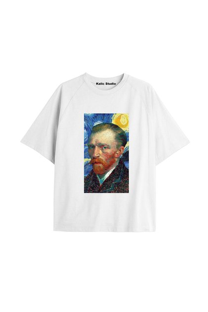 Unisex Van Gogh Printed Oversize T-shirt