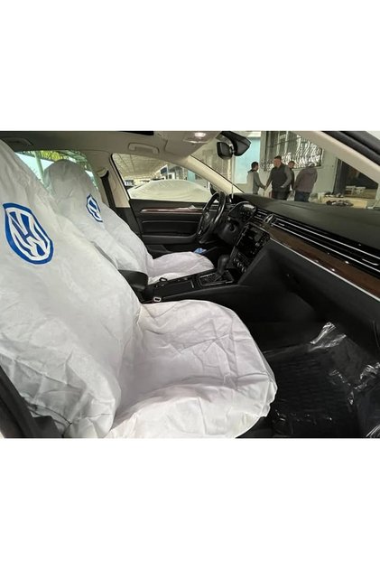Wolkswagen armalı BEYAZ tela oto servis kılıfı (2li paket)
