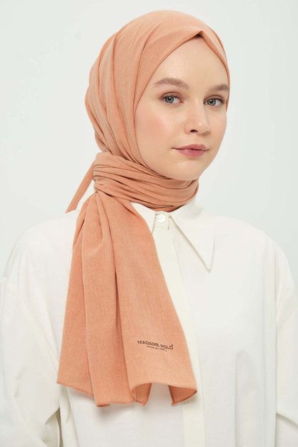 Poly Coton Şal Somon Pamuklu Nefes Alabilen Kırışmayan