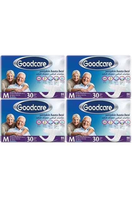 Adult Diapers with Waistband Textile Surface m Medium - Medium 120 Pieces (4Pk*30)
