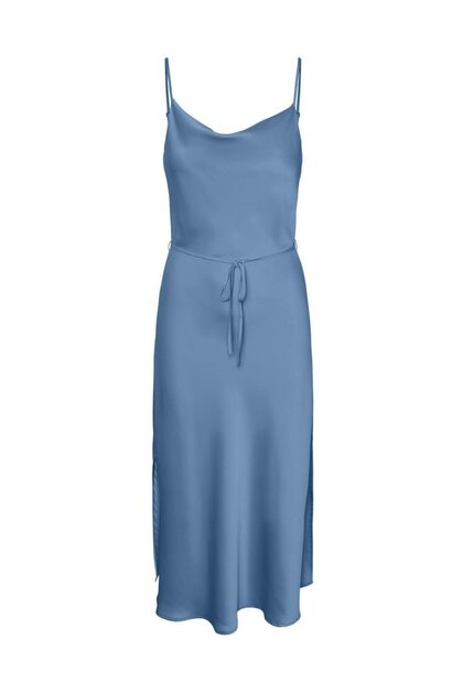 yas bridesmaid dress YAS Bridesmaid satin wrap midi dress in blue