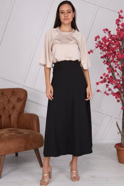 تنورة نسائية موسمية طويلة واسعة بسحاب 2148/95