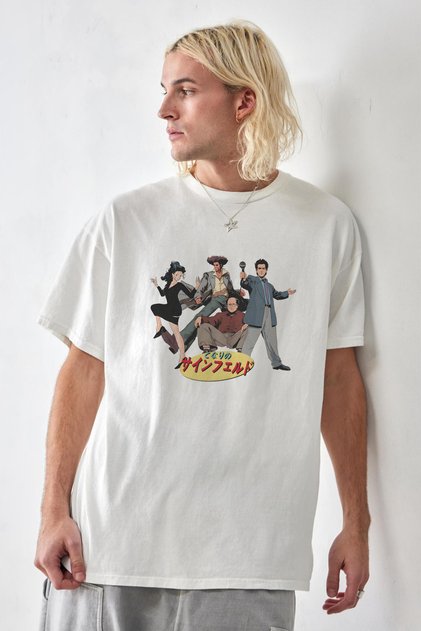 Tee&more. Unisex Oversize Anime Seinfeld Baskılı Premium T-shirt