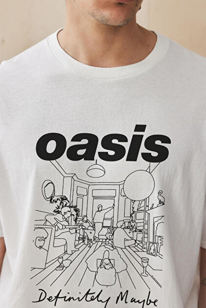 Tee&more. Unisex Oversize Oasis Definitely Maybe Baskılı Premium T