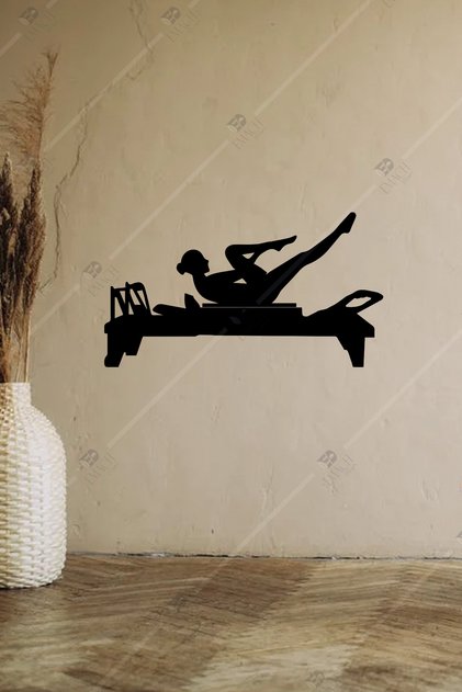 Reformer Pilates Aletli Pilates Temalı Ahşap Duvar Dekoru