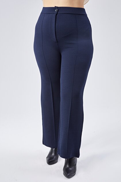 sachin and babi light blue dress Eslina 39000 Plus Size High Waist Elastic Wide Leg Combed Cotton Trousers