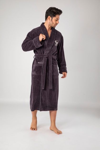 Sports Embroidered Curly Bamboo Cotton Bathrobe