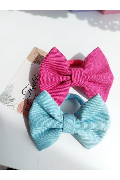 Girl's Linen Bow Rubber Buckle