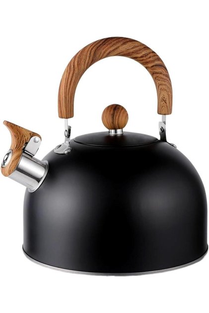 3L Düdüklü Kettle Su Isıtıcı Çaydanlık Paslanmaz Çelik Yüksek Islıklı Siyah