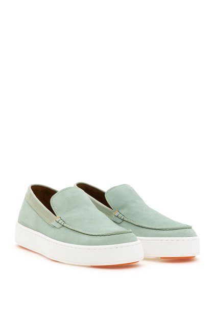 Mint Green 100% Leather Loafer Shoes 50302398-Vr090