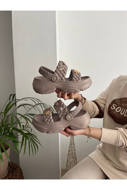 High Thick Sole Stone Stylish Design Open Front Soft Daily Slippers Sandals