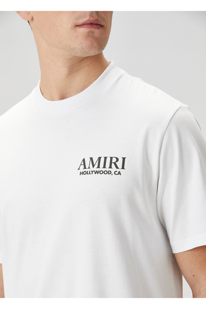 Amiri White Logo Printed T-Shirt- Trendyol
