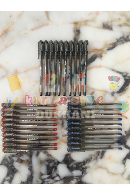 My Tech Ballpoint Pen 0.7mm 10 Blue - 10 Black - 10 Red (30 Pieces)