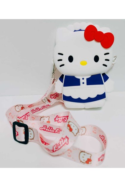 White-Purple Colored Silicone Teenager-Child Bag-Wallet with Cute Hello Kitty Figure