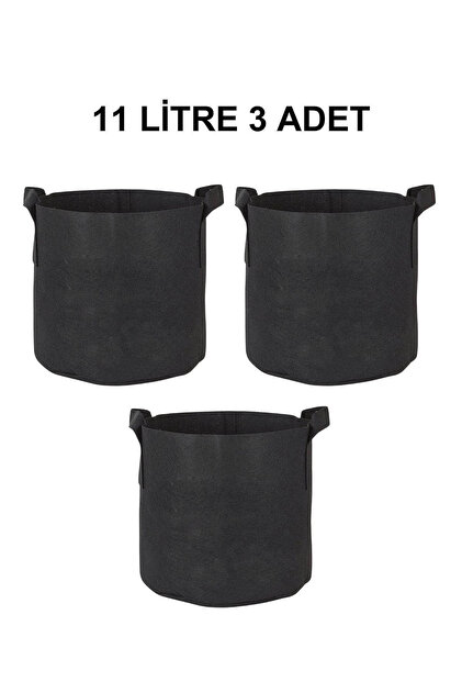 Kumaş Saksı Pot 11 Litre 3 Adet