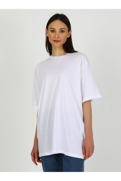 Comfortable Fit T-shirt with Cotton Fabric - White -