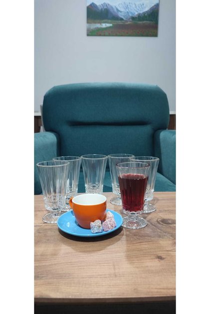 120 Cc Apple Blue Medium Poland with Coffee Side and Glass