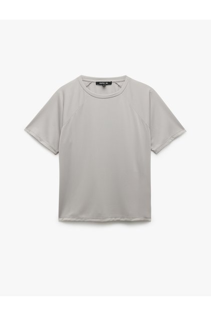 Short Sleeve Crew Neck Relaxed Cut Basic Sports T-Shirt