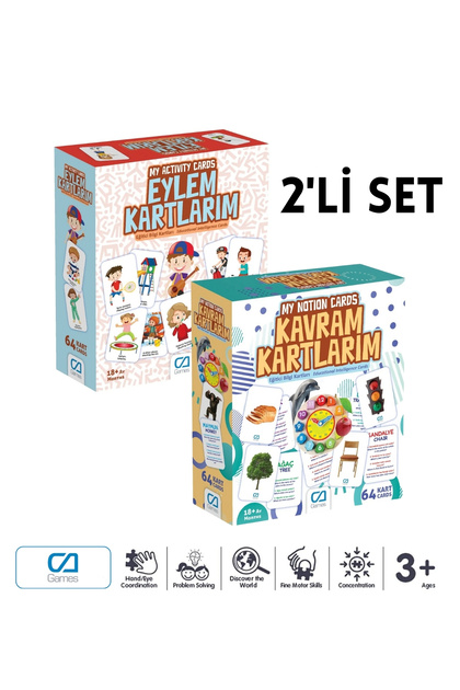 CA Games (2'Li Set)Kavram-Eylem Kartlarım 64 Kart İngilizce