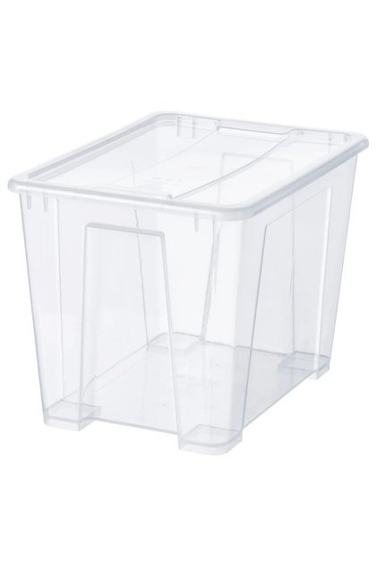 SAMLA Box with Lid, Transparent, 39x28x28 cm, 22L – Durable Storage Solution