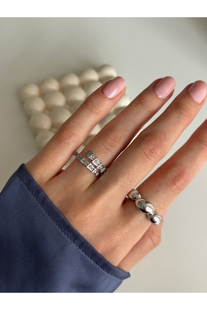 Special Design Snake Figured Zircon Stone Ring
