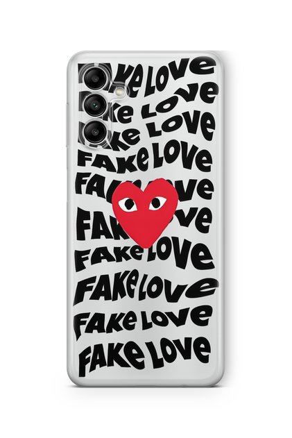حافظة شفافة مطبوعة بتصميم الحب المزيف متوافقة مع هاتف Galaxy S23 Fe