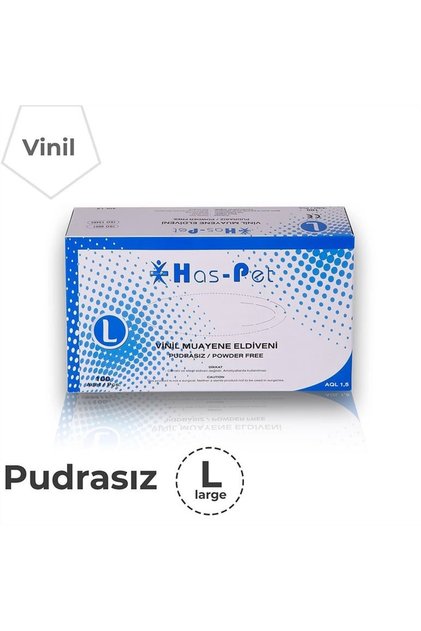 Vinil Eldiven Pudrasız-100 Adet (L BEDEN)