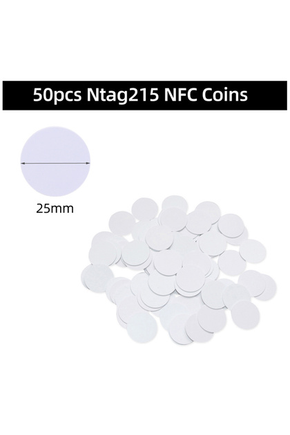 50pcs Ntag215 Coins 50/30pcs NFC Ntag215 Coin TAG Key 13.56MHz NTAG 215 Card Label RFID Ultralight T