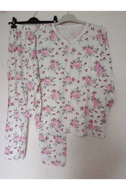 Summer, Thin, Cotton, Long sleeves, PLUS SIZE, Pajamas set