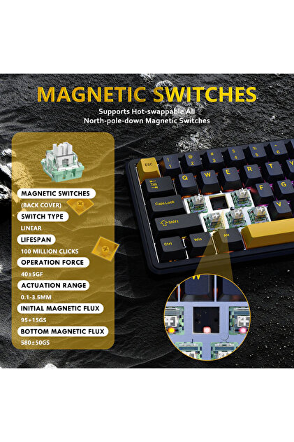 GİZA Attack Shark X65 HE RGB 8000 Hz Rapid Trigger - Snap Tap 0.01
