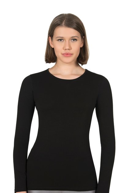 Özkan 26060 Body de damă, din bumbac, cu mânecă lungă, cu gâtul rotund
