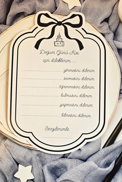 Fiyonk Tasarım Doğum Günü Kızına Dileklerim Oyun Soru Kartları 4lü