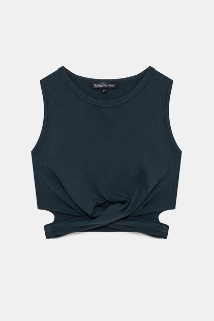 Women's Round Neck Cropped Blouse Sleeveless