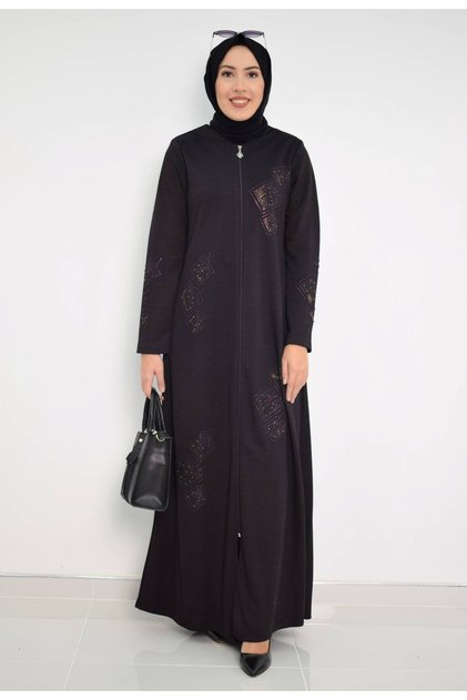 Embroidered Ferace Mdc 2031 Plum