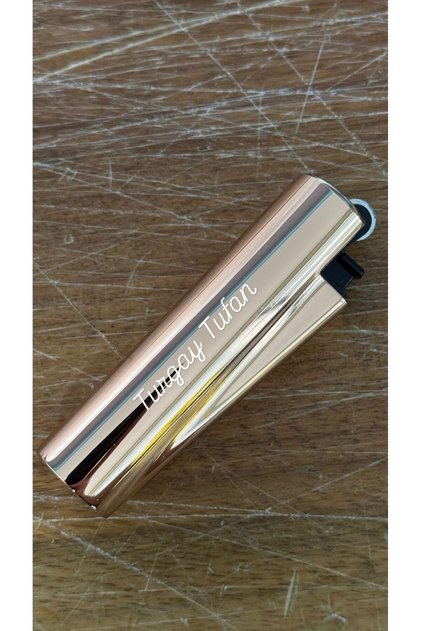 Kişiye özel isim baskılı metal kılıflı Clipper model çakmak