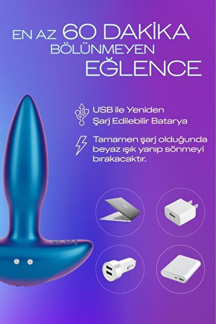 anal plug titreşimli PRIME TOYS Işıklı Anal Plug Titreşimli Kablosuz Kumandalı Giyilebilir Anal  Vibratör- Sens Erotik Shop