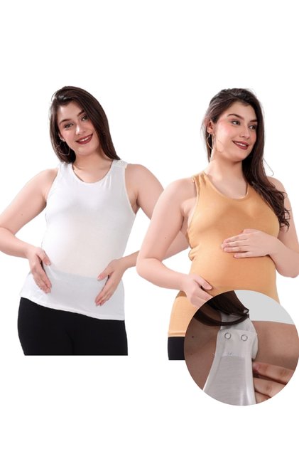 Pack of 2 Soft & Comfortable Maternity & Nursing Tank Tops for Women