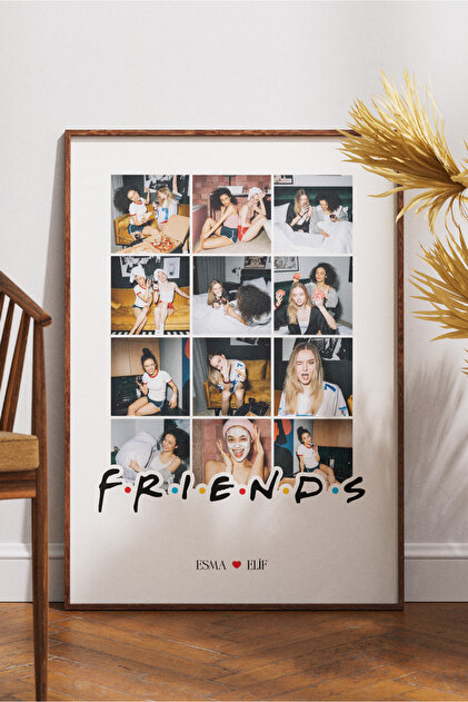 Friends Temalı Kişiye Özel Poster Tasarımı | 12 Fotoğraf ile Unutulmaz Arkadaşlık Anıları