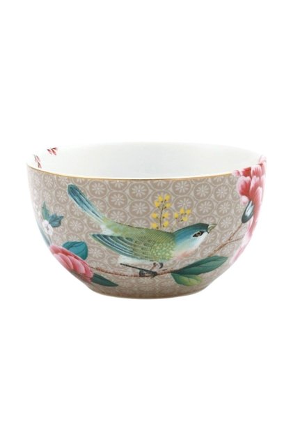Porcelain bowl, Pip Studio, Khaki, 12 cm, Blushing Birds collection