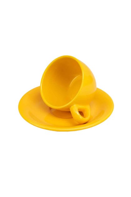 Φλιτζάνι καφέ με πιατάκι, Cesiro, 180 ml, Κίτρινο