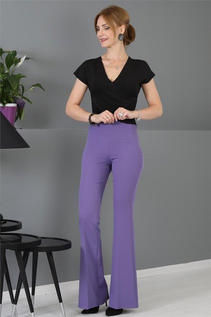 İspanyol Paça Pantolon-Lila - 5003100