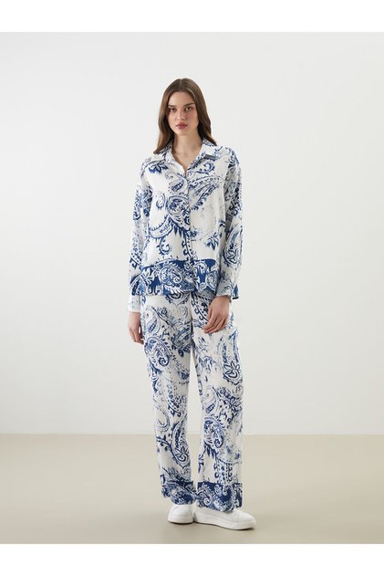 Lcw Vision Elastic Waist Patterned Women's Trousers (S5)