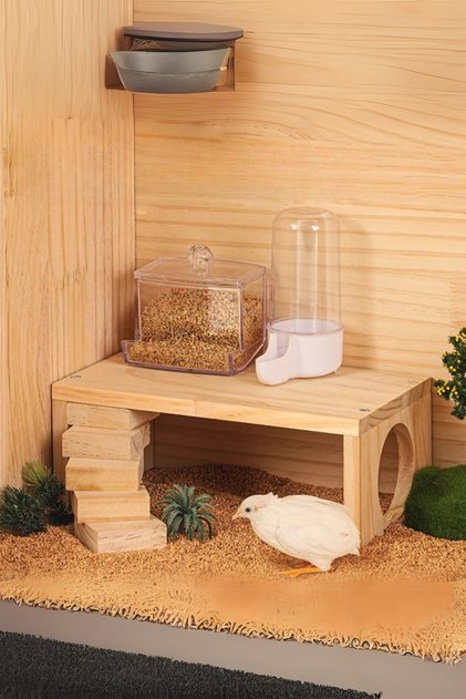 Ahşap Hamster Tırmanma Platformu - Merdivenli Kafes Aksesuarı