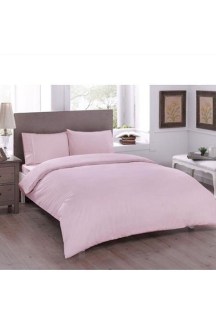 Lenjerie de pat dublu bumbac 100% ranforce, Taç, Basic Pink