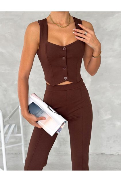 Women's Top-Bottom Vest Pants Set
